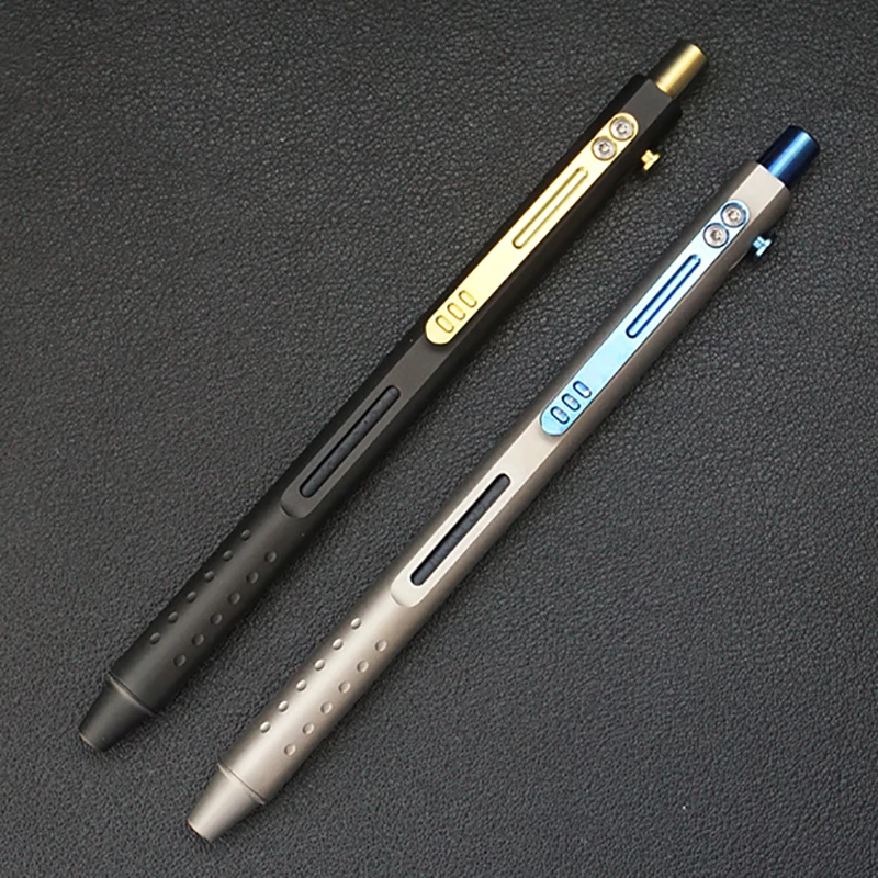 

Titanium alloy EDC portable signature pen outdoor multifunctional push-type ballpoint pen portable office stationery
