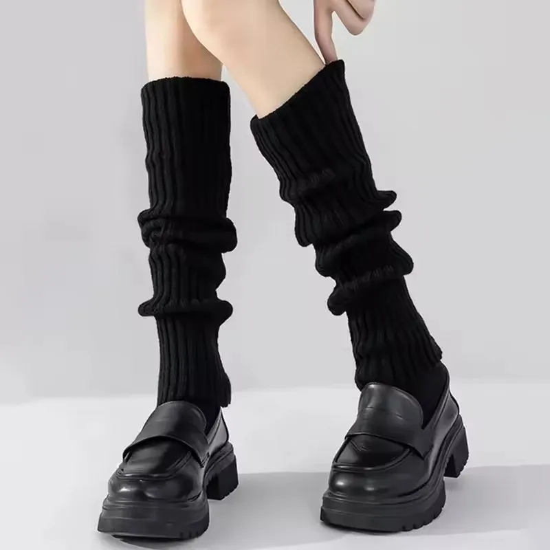 1pair Women Fashion JK Uniform Bubble Socks 50cm Y2K Lolita Long Socks Knitted Foot Cover Arm Warmer Autumn Winter Heap Socks