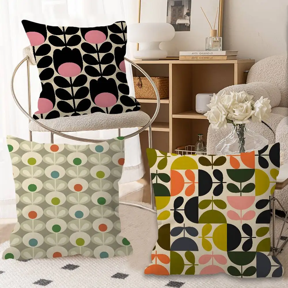 

Декоративная наволочка Art O-Orla Kiely с цветочным узором, аниме-стиль, для дивана, кровати, подушки для изголовья, 45x45 см, модная