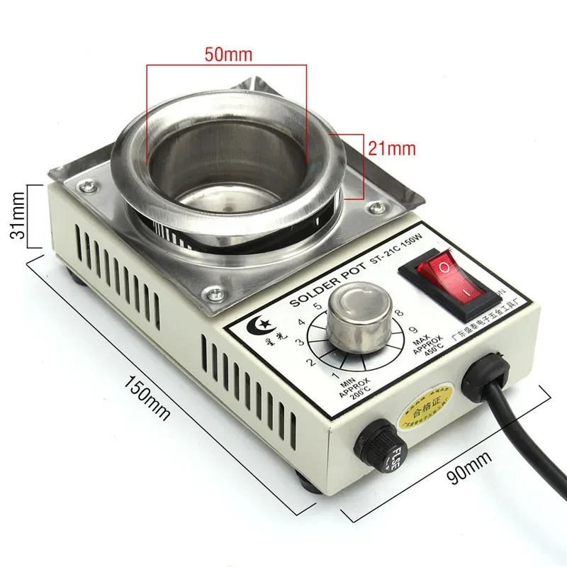 Imagem -02 - Temperatura Controlada Panela de Solda 150w ac 220v 500g Derretendo Estanho Latas Alta Qualidade