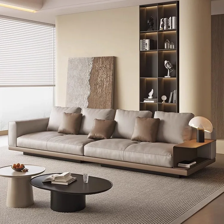 

Итальянский минималистичный кожаный диван класса люкс для современной гостиной, из натуральной кожи высшего качества, с подвесной конструкцией.