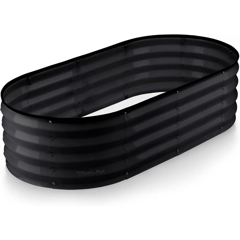 

4x2x1 ft Galvanized Raised Garden Bed, Tool-Free Assembly for Outdoor Vegetables & Flowers