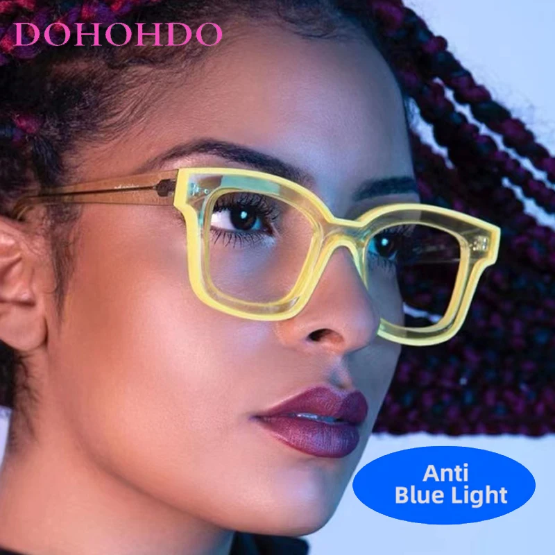 

Fashion Brand Design Y2K Candy Color Square Frame TR90 Anti-Blue Light Women's Eyeglasses Men Computer Gaming Optical Eyewear