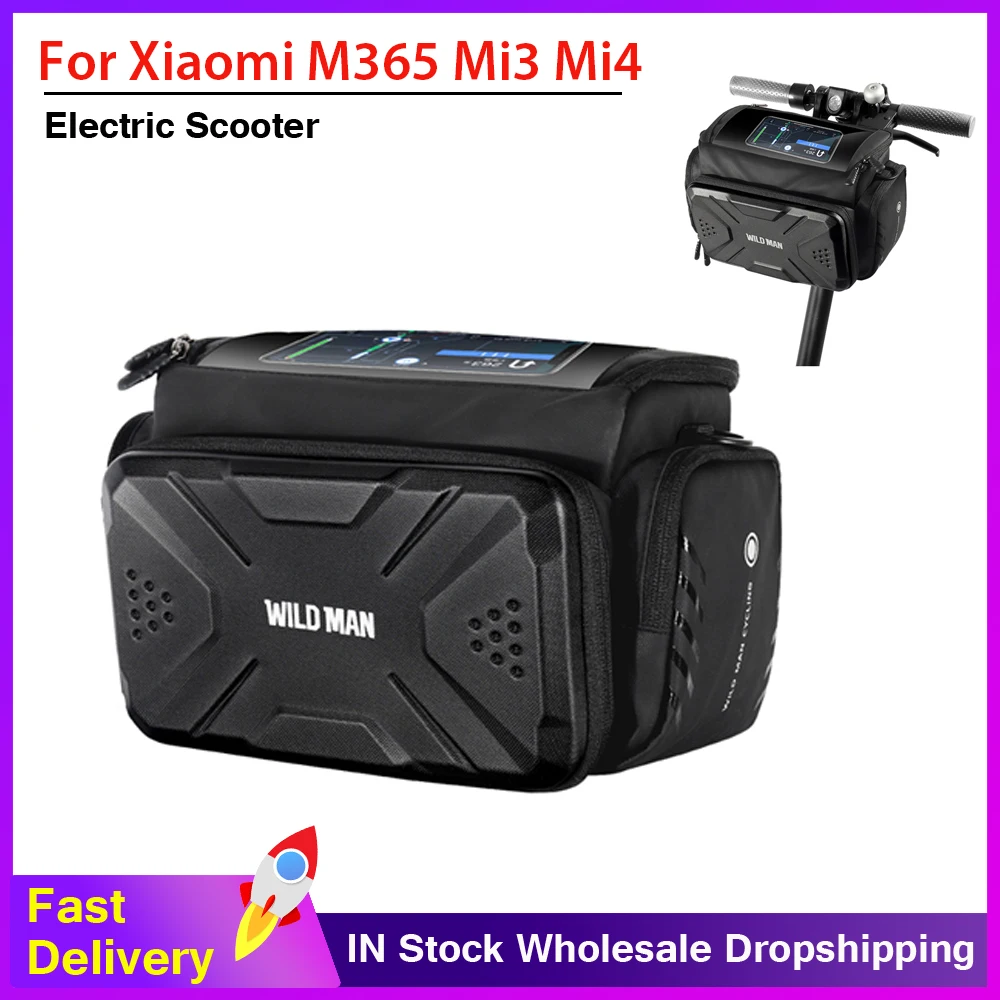 Wild Man borsa anteriore antipioggia borsa da ciclismo Touch Screen per Xiaomi M365 Pro Pro2 1S Pro4 borse portaoggetti per manubrio per Scooter