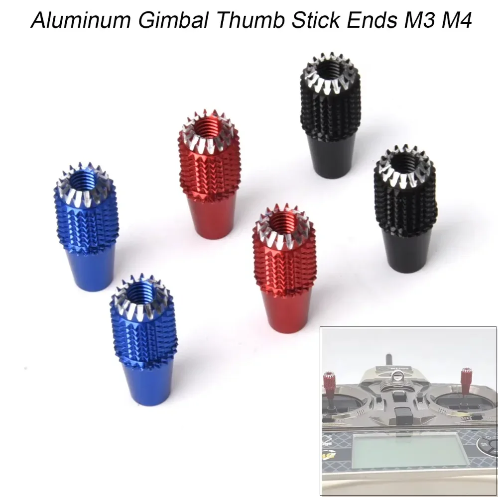 NEW M3 M4 RC Remote controller Aluminum Gimbal Thumb Stick Ends Anti-slipping Cap for FrSky JR Futaba Spektrum Radiomaster Parts