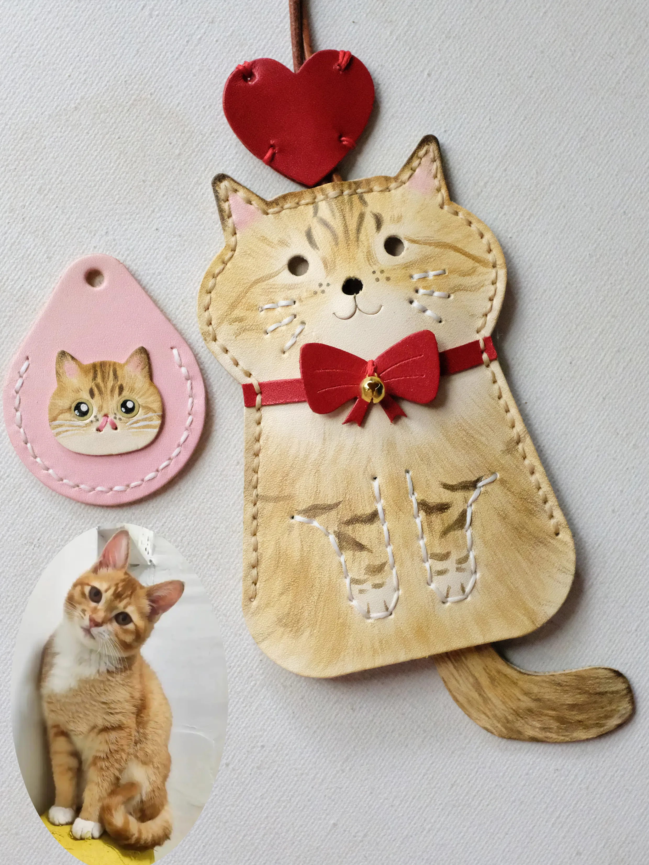 Handmade Pull Out Key Bag Handmade Cowhide Leather Custom Key Chain GM Car Key Case Cute Leather Idea Hanging ornaments