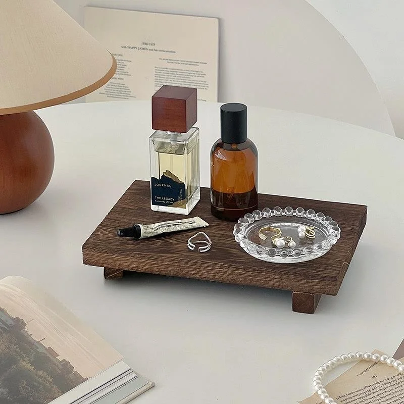 

Wooden Perfume Jewelry Display Storage Rack Ancient Style Desktop Organizer Cosmetic Shelf No Drilling Required Multi Functional