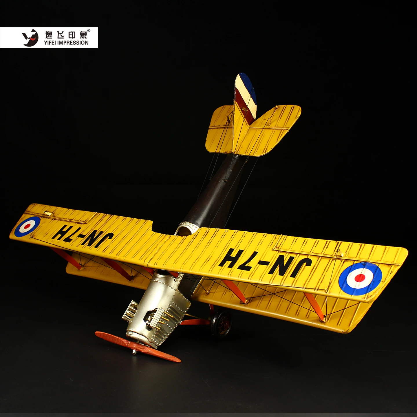 Retro Iron Large-Sized Biplane Model Ornament Industrial Style American Nostalgic Home Bar Café Hanging Decoration