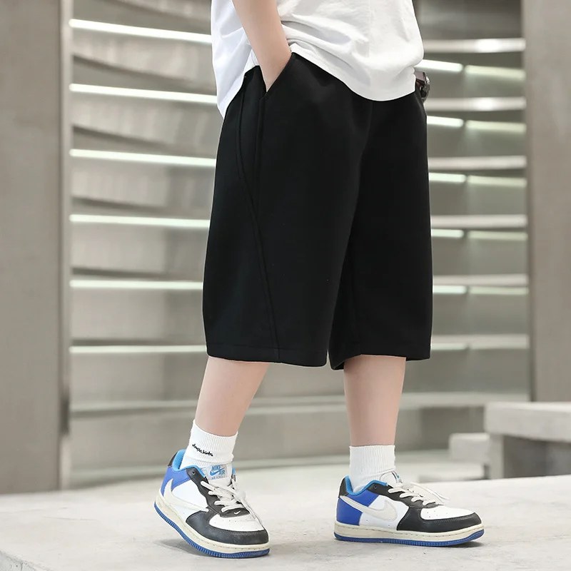 Children Boy Cotton Shorts 2025 Summer Kids Loose Casual Style Sport Short Pants For Teenage Boys 5 6 8 9 10 12 13 14 Years Old
