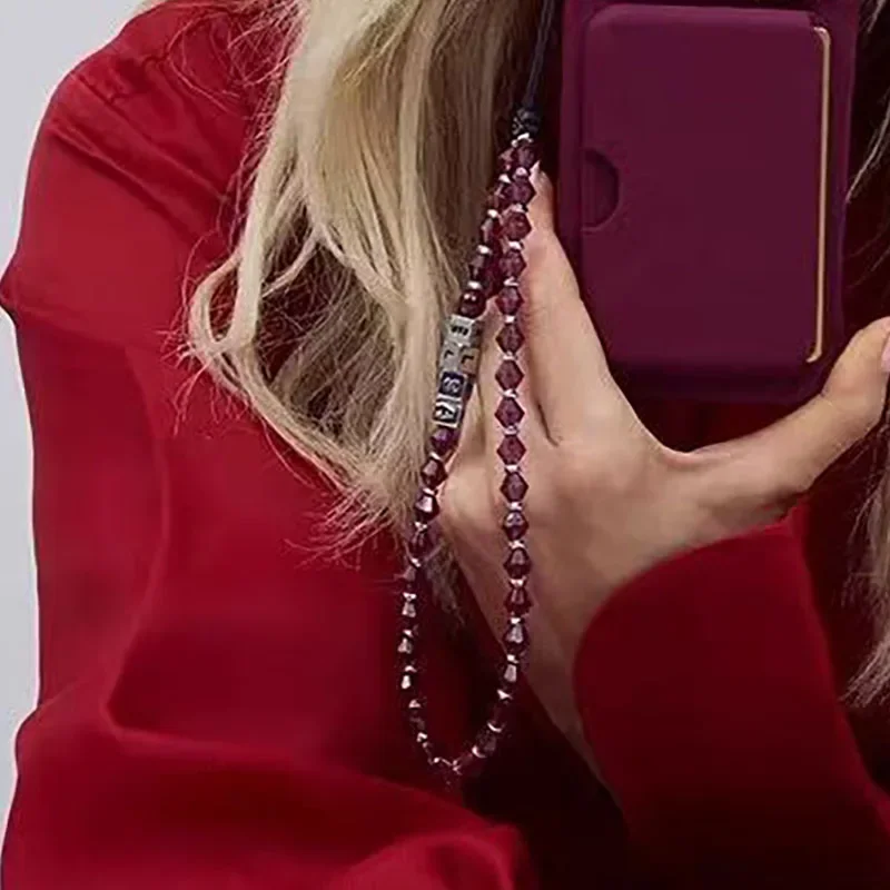 

Red Pearl Universal Phone Short Chain Mobile Phone Straps for IPhone Lanyard Bracelet for Galaxy