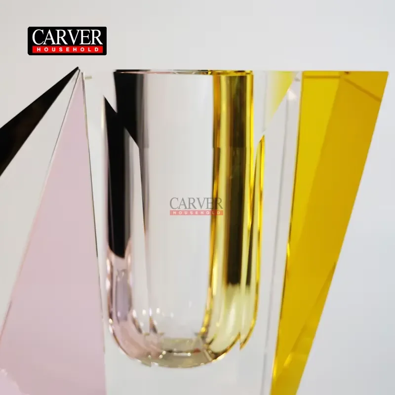 Modern Luxury Crystal Vase High End Home Decoration Ornaments Fashion Craft for Living Room Table Centerpiece Elegant Design