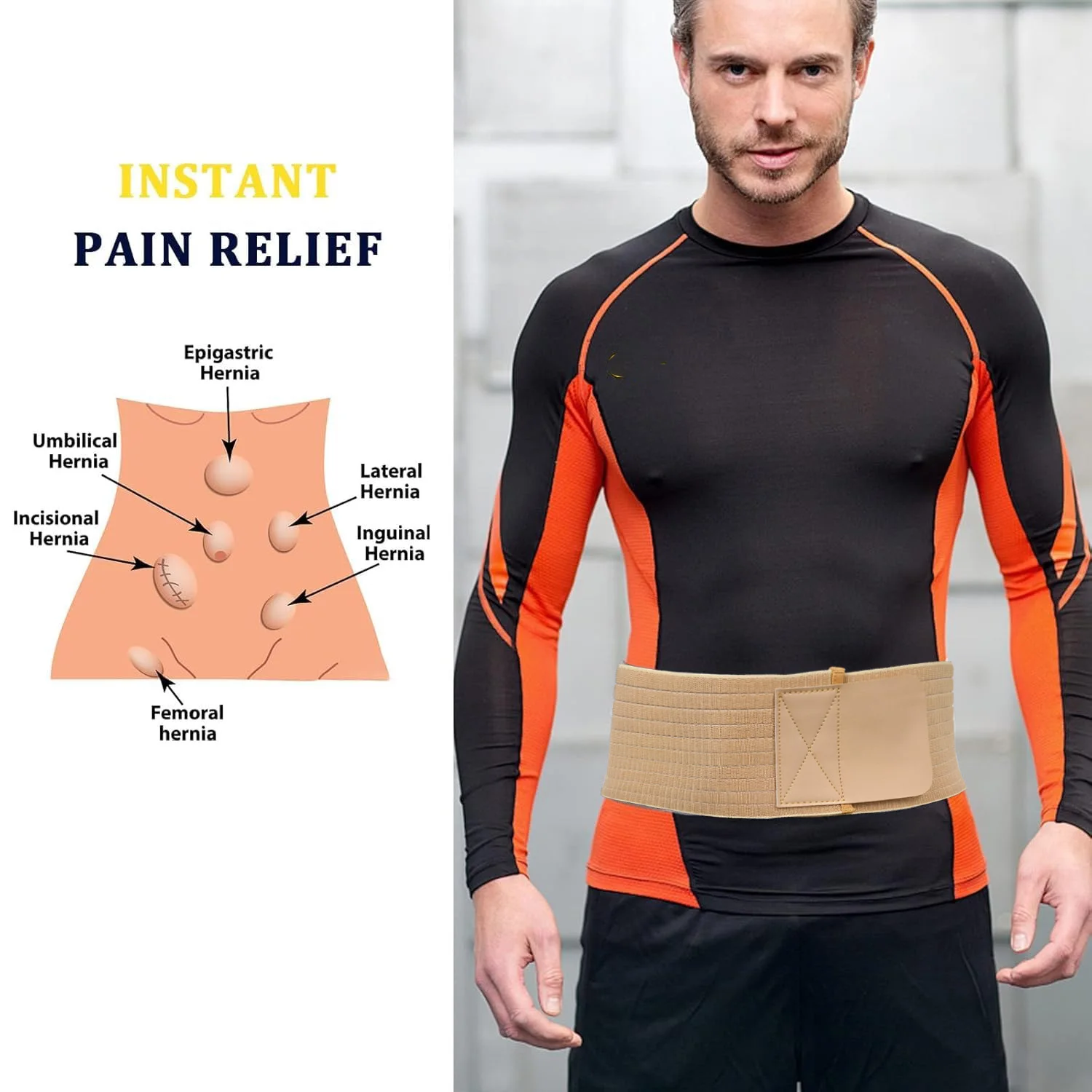 ZHUOHUA Umbilical Hernia Belt for Men&Women,Abdominal Support Binder with Compression Pad,Belly Button Surgery Prevention Aid