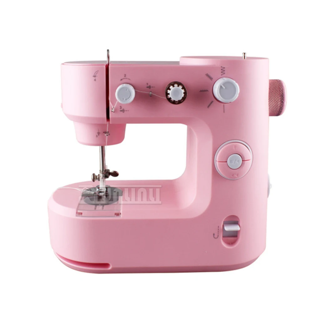 5-Thread Portable Lock Edge Sewing Machine Mini 5 Stitches Electric Household Crafting Mending Sewing Machine