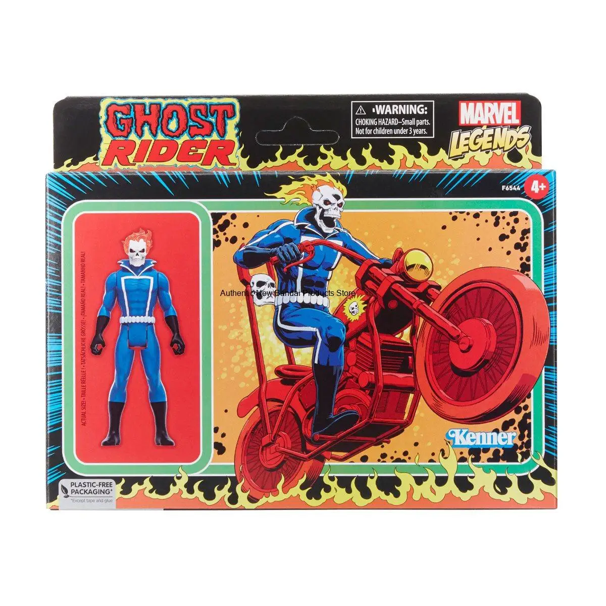 Marvel Legends Retro Ghost Rider with Motorcycle 3.75" Action Figure view 2