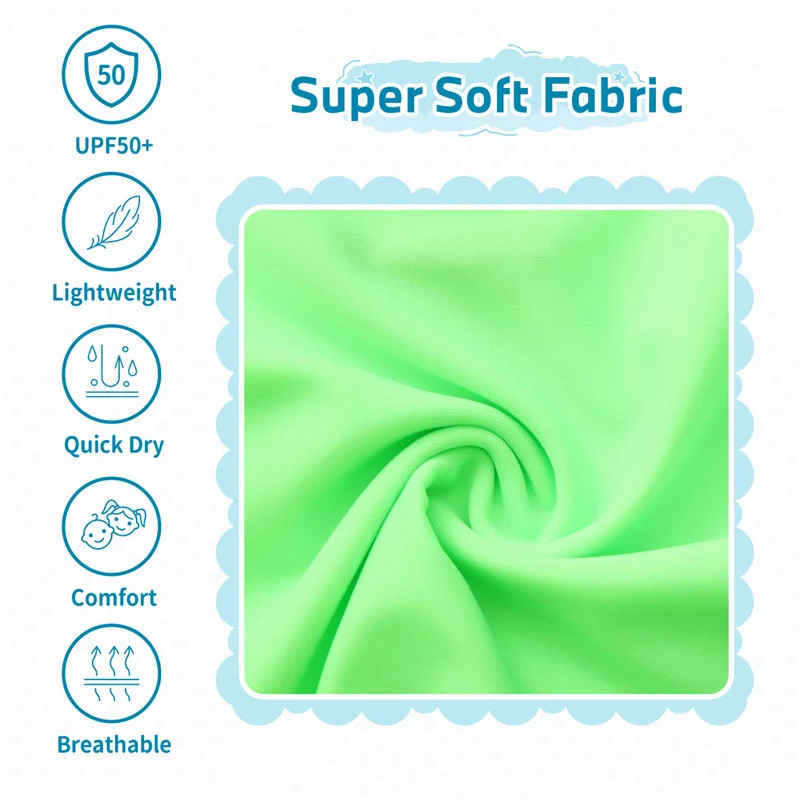 UPF50+ Baby Sun Protection Swimsuit 0-36 Months Long Sleeve One Piece Toddler Rash Guard Solid Color Swimwear with Hat Set