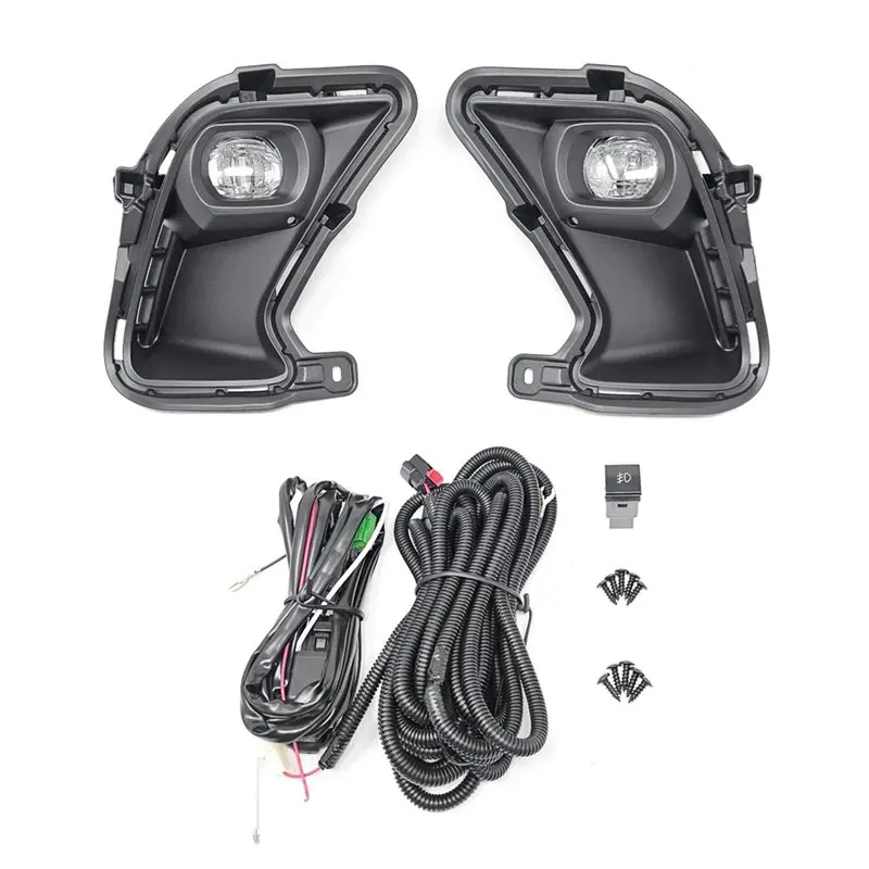 

Efficientt-For Toyota Grand Highlander 24-25 LED Fog Light With Bezel Switch Relay Wire Kit Front Bumper 81211-52140, 81221-5212