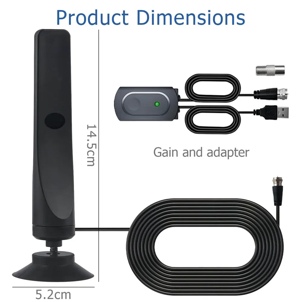 Antena Smart TV na zewnątrz/wewnątrz 2024 ulepszona telewizja cyfrowa HDTV ze wzmacniaczem sygnału 450 mil dla wszystkich telewizorów 4K 1080p 9.84 ft