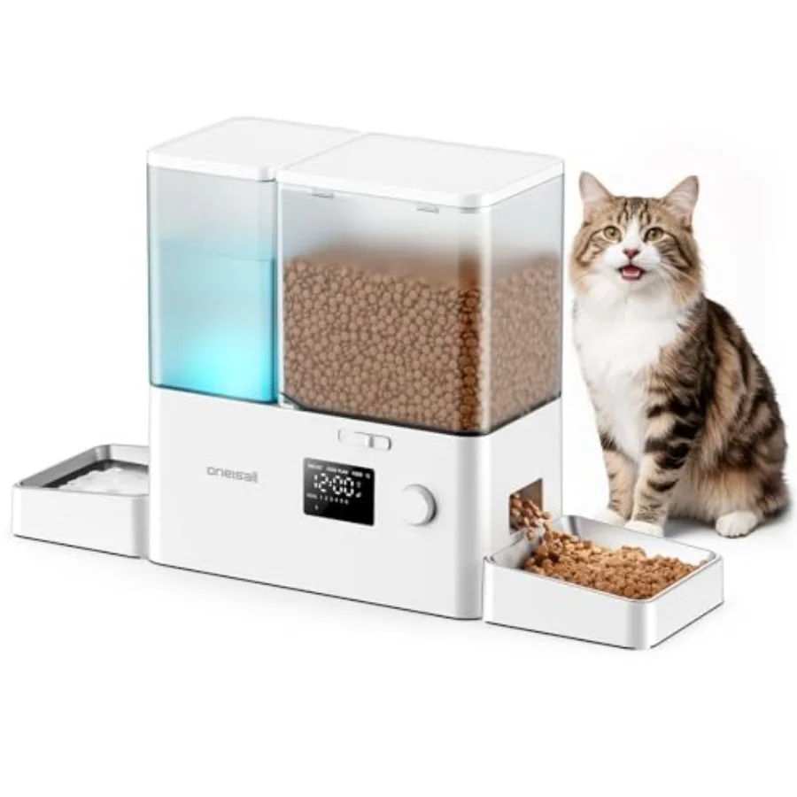 

Автоматическая кормушка и поилка для кошек 2-в-1, большой объем: 5 л (кормушка) и 3,5 л (поилка)