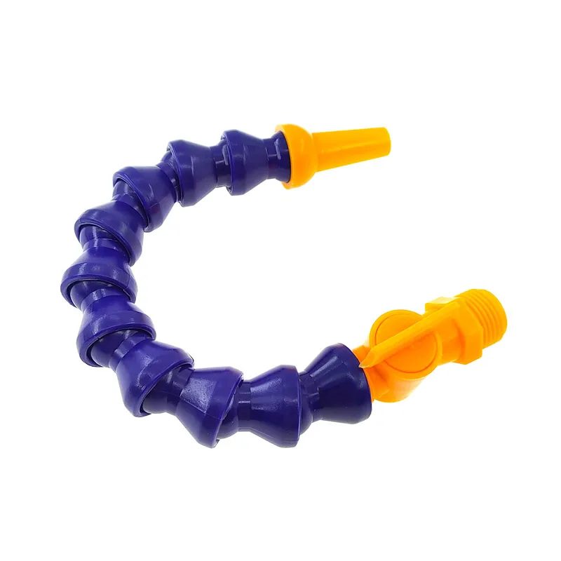 6Pcs Plastic Flexible Water Oil Coolant Tube 300/400/500mm 1/4 3/8 1/2 Hose Flat/Round Nozzle For CNC Milling Lathe Cooling Pipe
