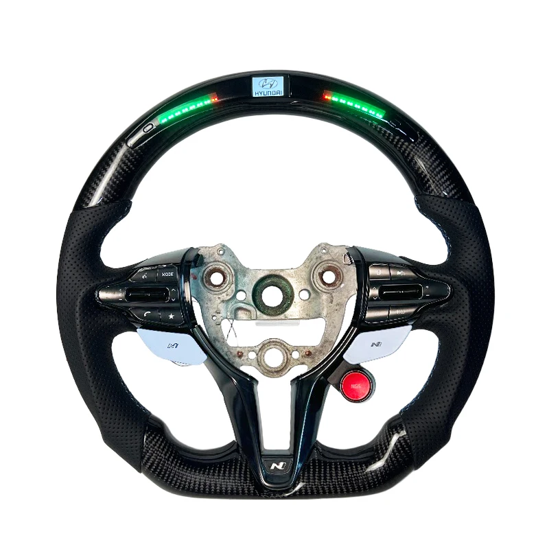 

Factory wholesale Custom LED Carbon Fiber Steering Wheel for Hyundai I30N Elantra N Genesis Sonata Car Steering Wheel