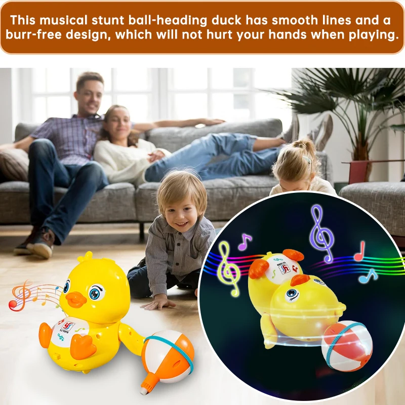 Electric Top Ball Duck Toy with 360 Degree Rotation Colorful Lighting & Music - Cute Fun Children's Electric Top BalDuckl Toy
