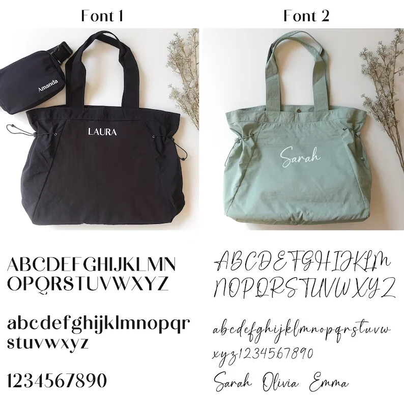 Personalized Bag Lightweight Tote Bag, Side-Cinch Shopper Bag Bridesmaid Tote Yoga Bag Yoga Gift Custom Tote Fitness gifts