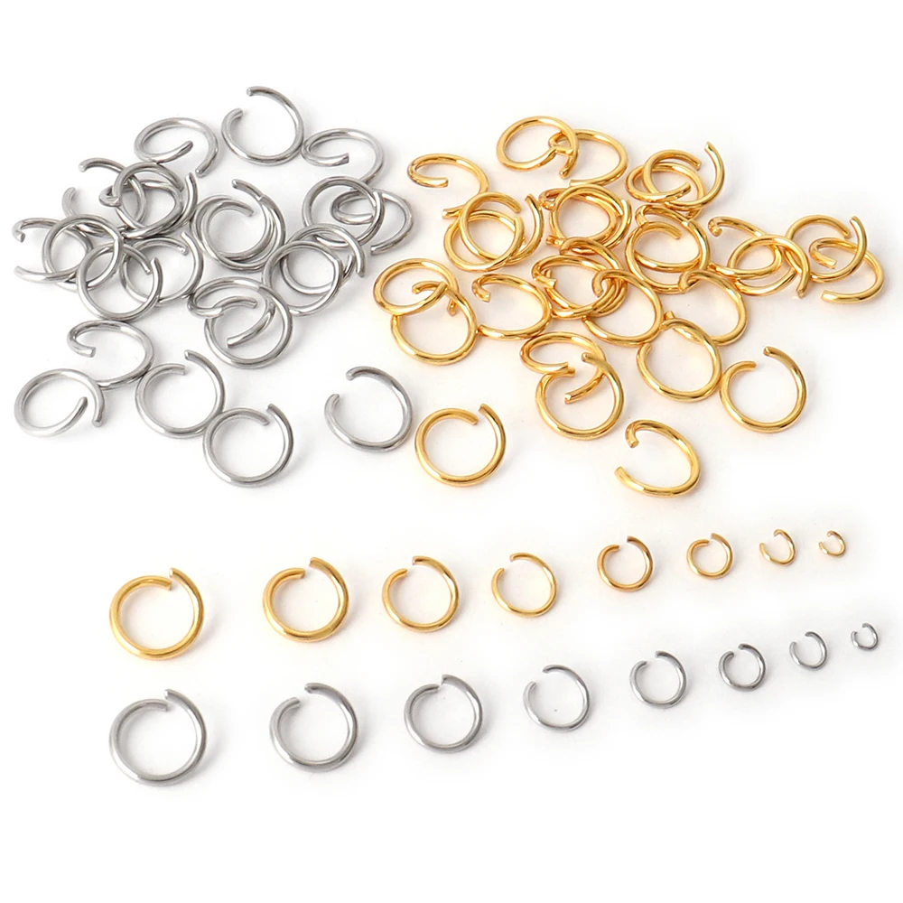 

100-200pcs Gold Stainless Steel Open Jump Rings Connector for Jewellery Making Supplies 3/4/5/6/7MM Split Rings Jewelry Findings