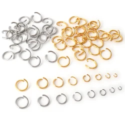 100-200pcs anillos salto abierto acero inoxidable aros para hacer pendientes conector para joyería suministros 3/4/5/6/7MM anillos divididos hallazgos de joyería