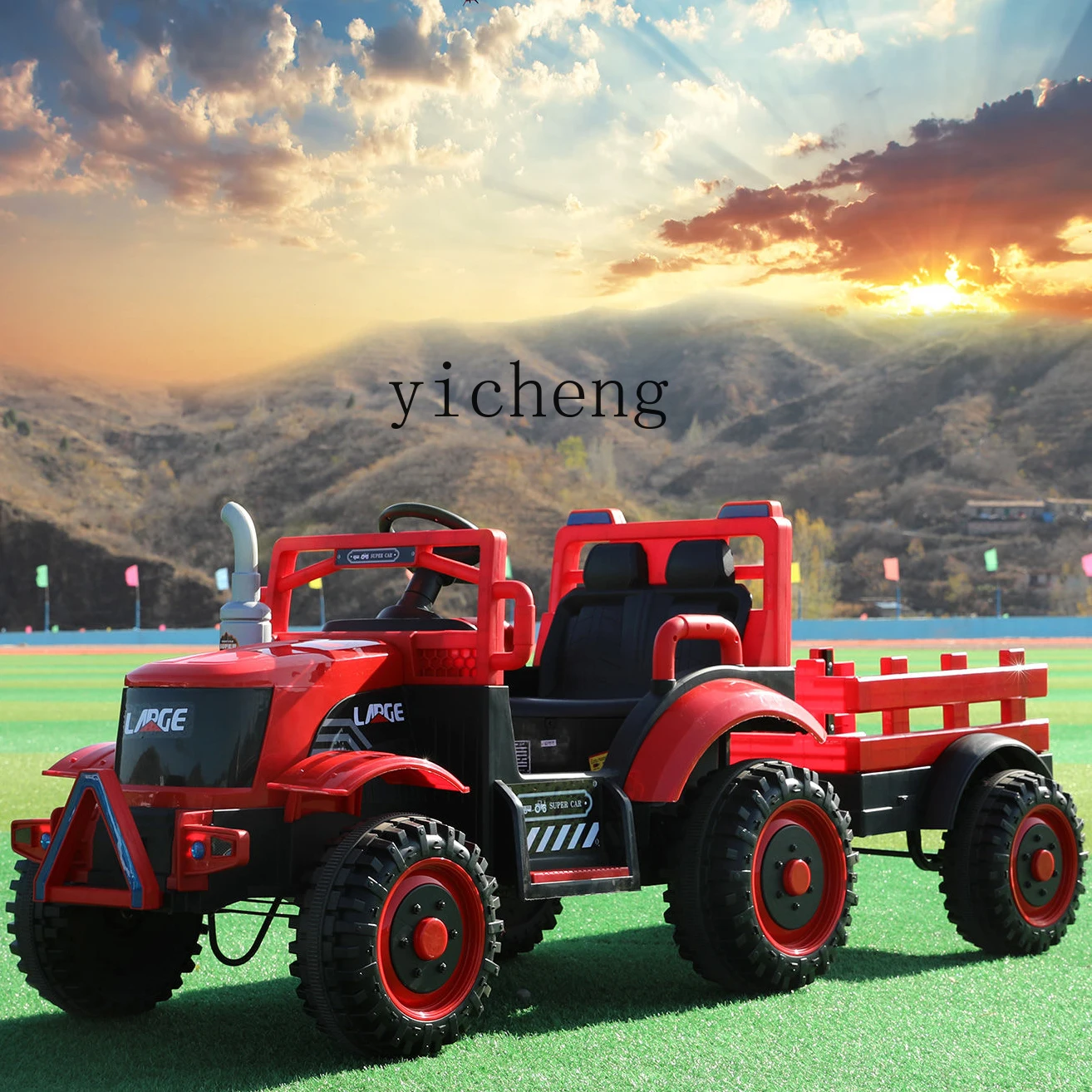 Tqh Children's Large Tractor Portable Electric Remote Control off-Road Double Toy Excavator Engineering Vehicle with Bucket