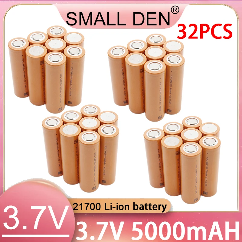 32 szt. 3,7 V 21700 5000 mAh akumulator litowo-jonowy o dużej mocy, odpowiedni do akumulatora latarki do przechowywania energii