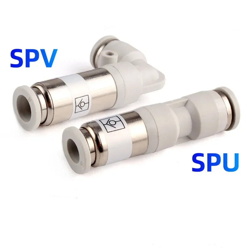 SPU SPV 4 6 8 10 12mm Straight Air Pneumatic One Way Check Valve Non Return Quick Connector Pipe Fitting