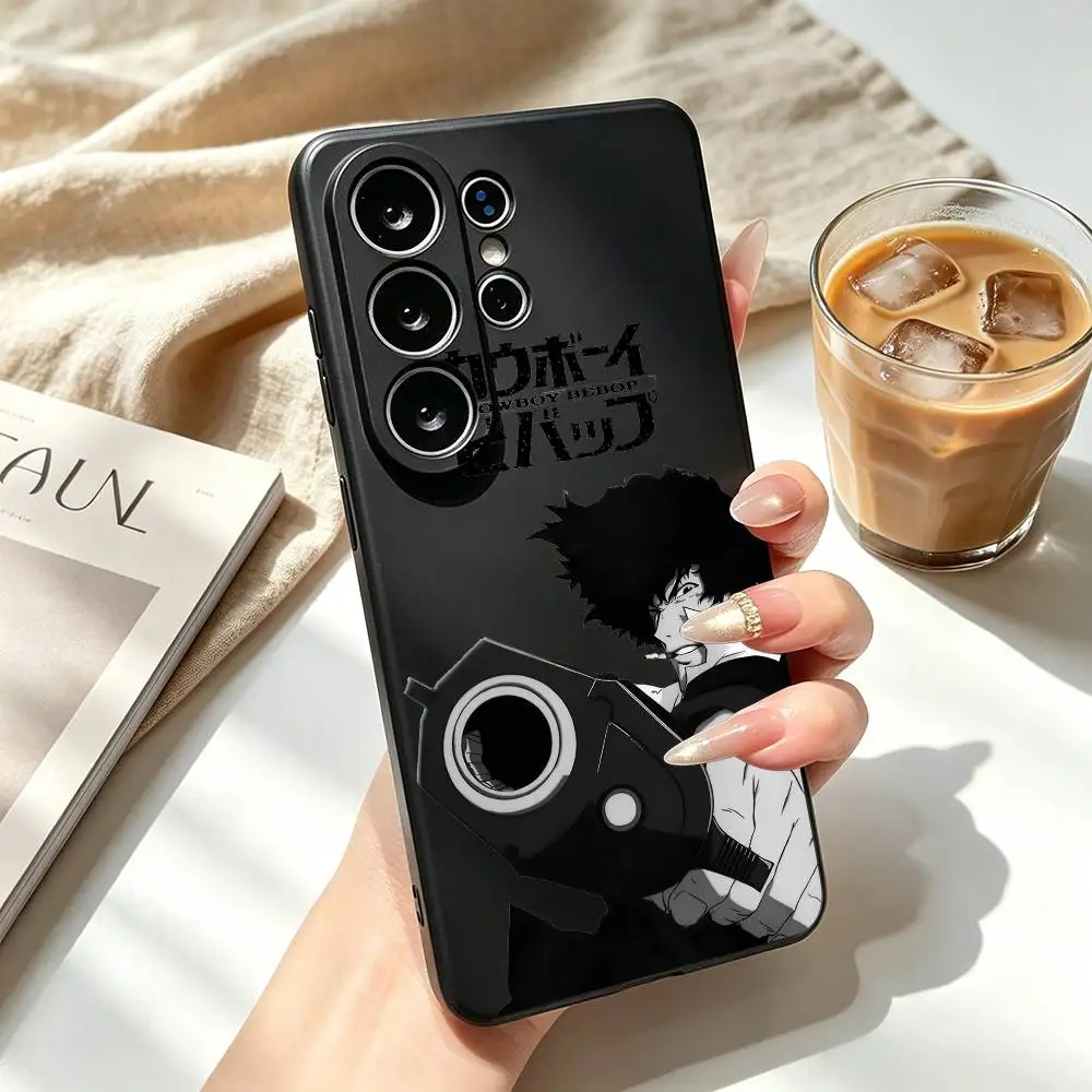 Cowboy B-Bebop Anime Phone Case For Samsung S26,S25,S24,S23,S22,S21,S30,Ultra,Plus,Fe,Lite,Note,10,Black Cover