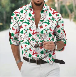 2024 Daily Street Social Men's Shirt Fashion Christmas Dress up Style High end Shirt Loose and Comfortable Long Sleeve Formal We