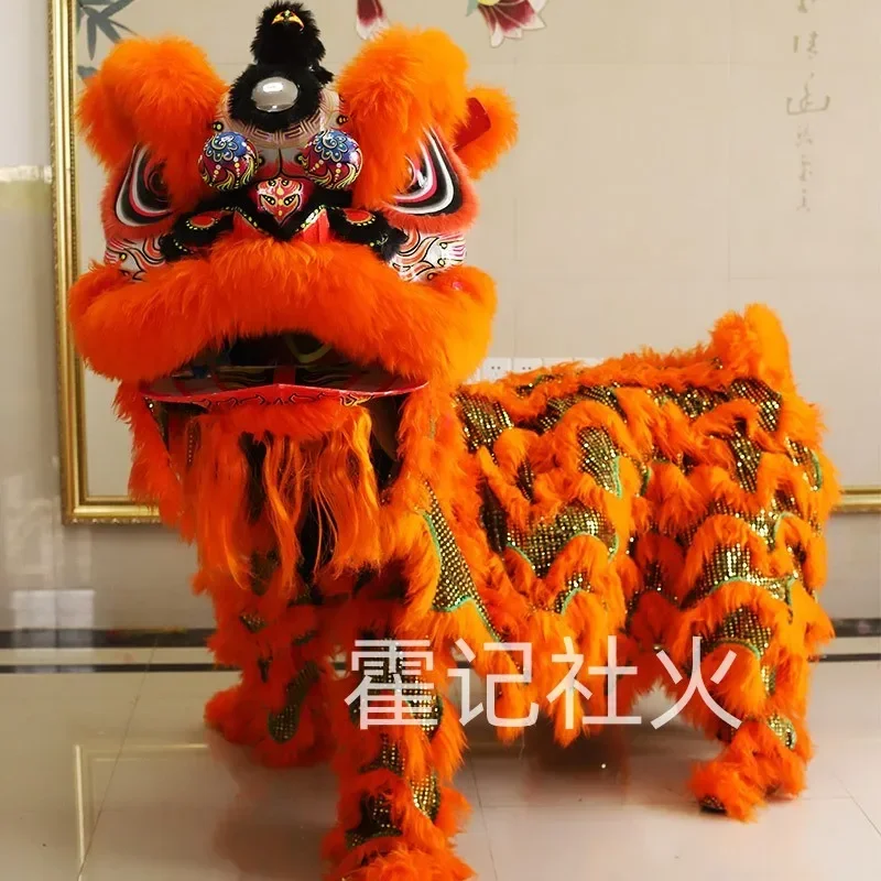 Fashion Chinese Lion Dance Costume Blinking Eyes Two Players Traditional Festival Advertising Performance Handmade Props