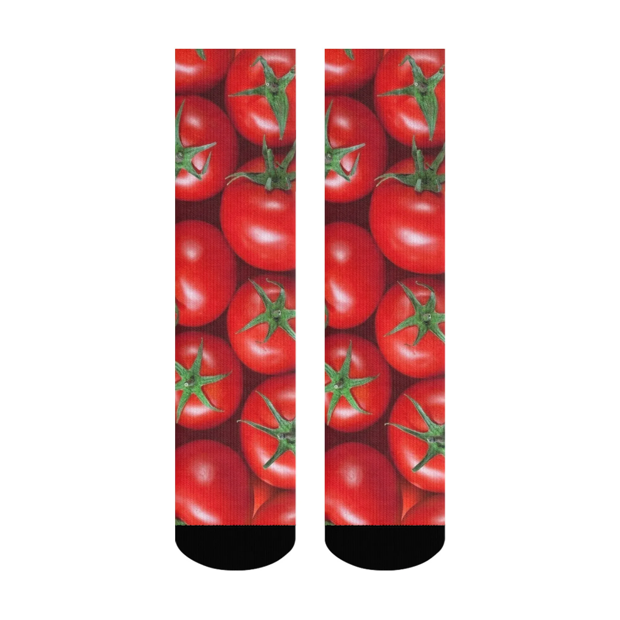 التصوير الفوتوغرافي على الطراز الواقعي يعمل مع الطماطم كطباعة موضوعية، جوارب رجالية مضحكة ومبتكرة، جوارب كاجوال على الطراز القديم Harajuku