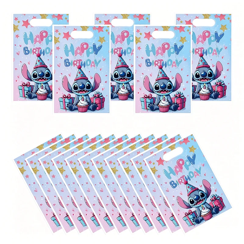 disney stitch ,anime merchandise, merchandise bags, gift bags, suitable for parties, gift wrapping, gift‑giving，Item storage