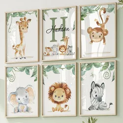 Giraffe Elephant Lion Zebra Monkeys Nordic Posters And Prints Nursery Wall Art Canvas Painting Pictures Baby Kids Bedroom Decor