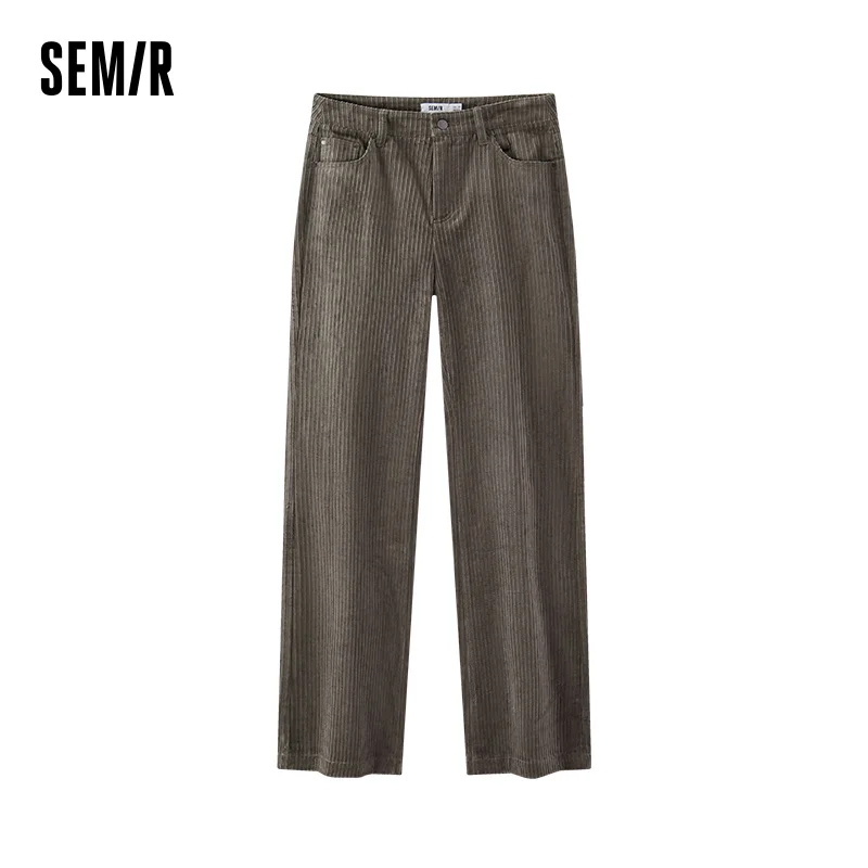 Semir Casual Hosen Frauen Winter Strukturierte Cord Micro-Flared Schlaghosen 2025, Neue Retro Khaki Lange Hosen Frauen Kleidung