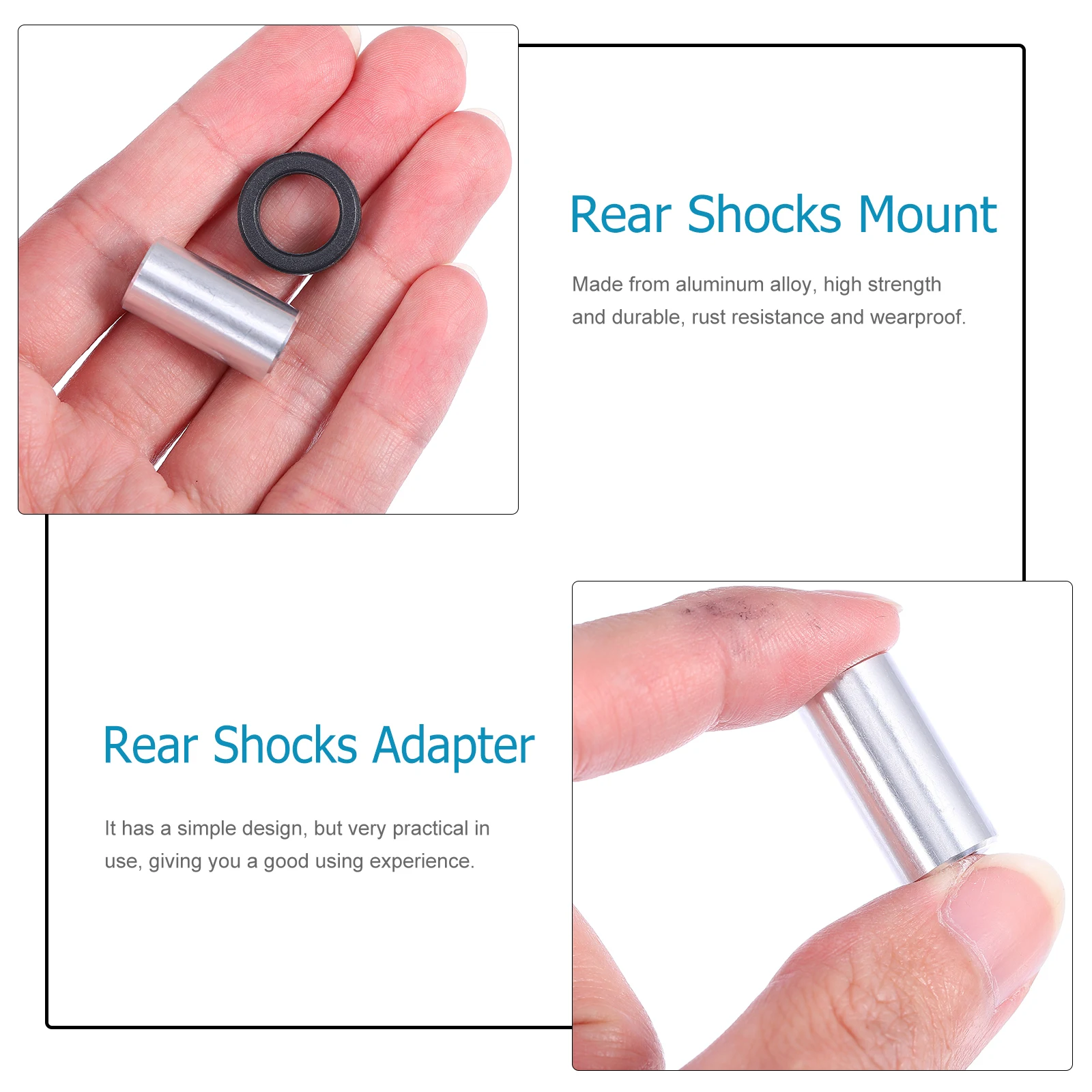 

2pcs Rear Shocks Absorber Bushing Aluminum Alloy Durable Bike Mount Adapter Mountain Bicycle Shock Absorption