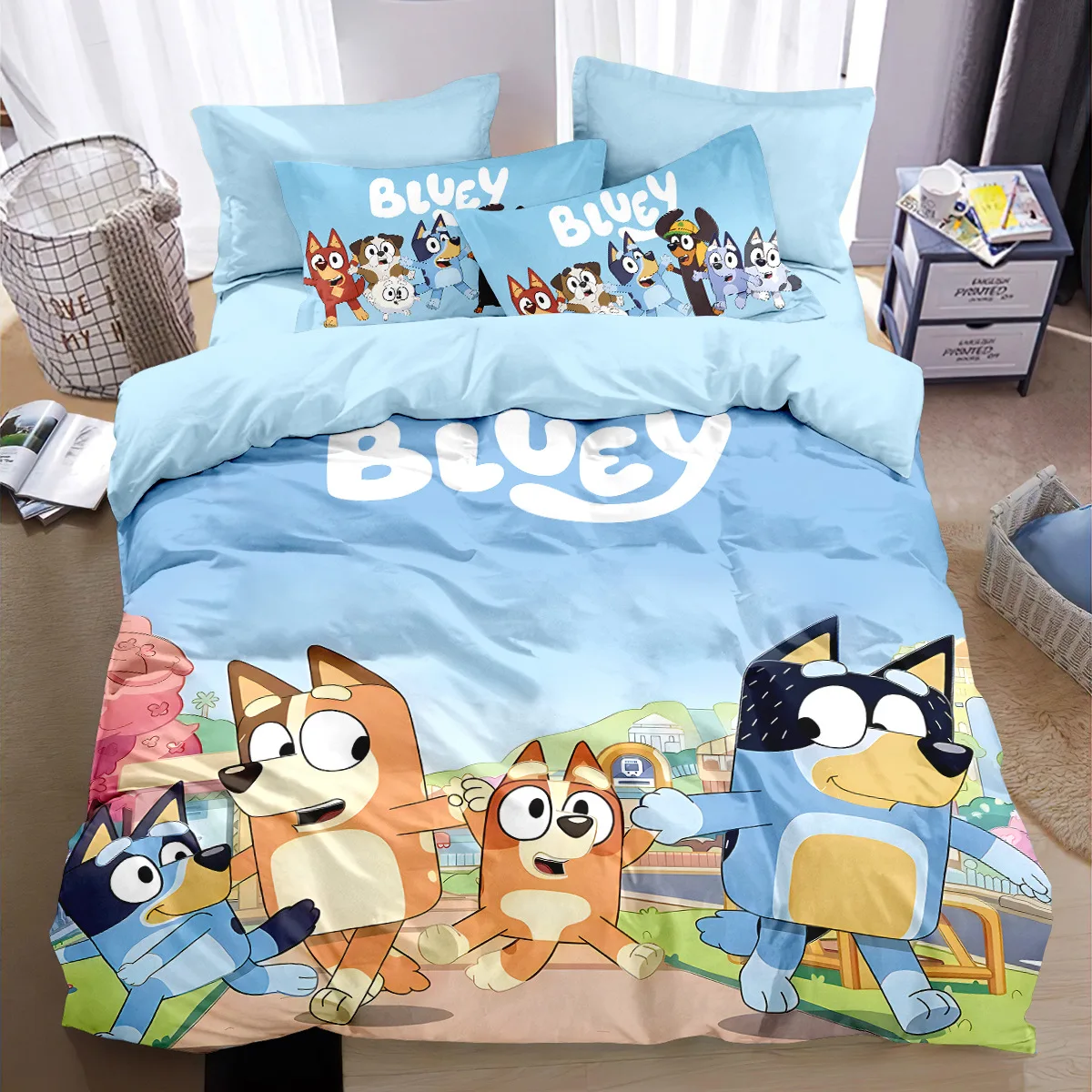 تصميم جديد B-Blueys غطاء لحاف المخدة اللصوص الفلفل الحار طقم سرير للكبار صبي فتاة غرفة نوم الأطفال حجم واحد مزدوج
