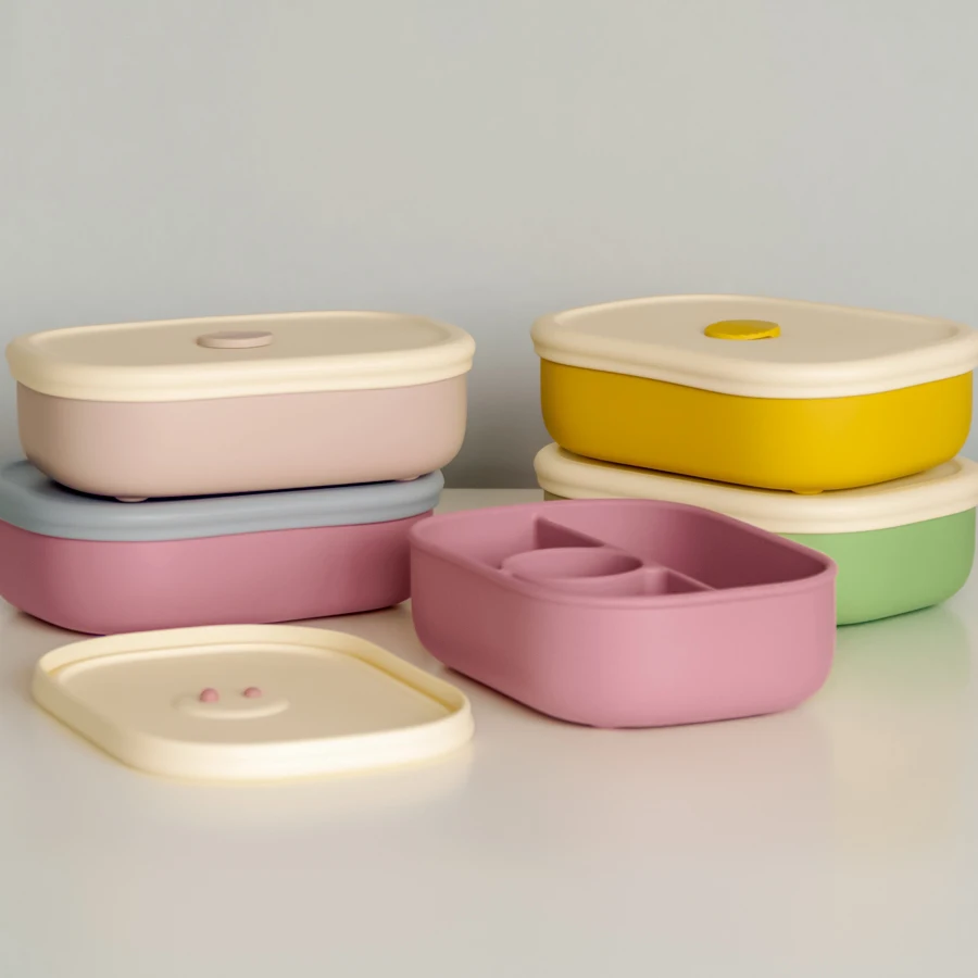 1PCS Baby Feeding Lunch Box With Compartments Lunch Food Container With Lids Portable Bowl Bento Box For Kids School Baby Stuff