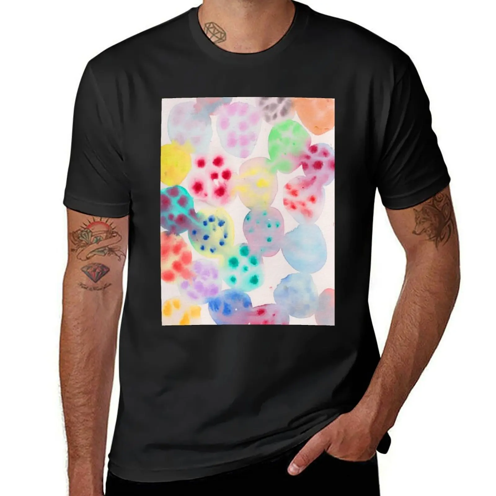 Watercolor blooming T-Shirt oversized Short sleeve tee Short sleeve tee men