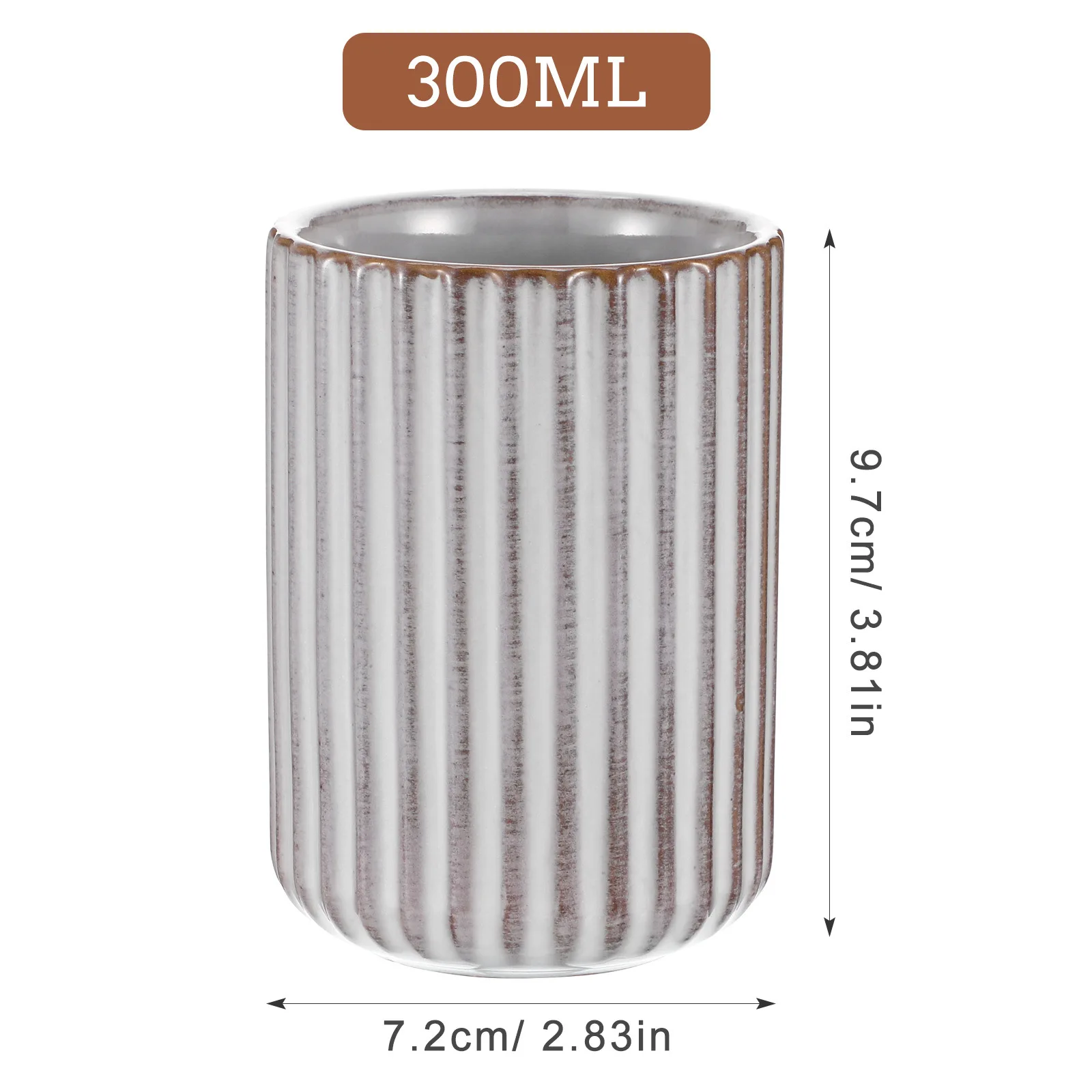 Retro Ceramic Water Mug 300Ml Smooth Surface Compact Lightweight Perfect for Hot Cold Beverages Home Office Use