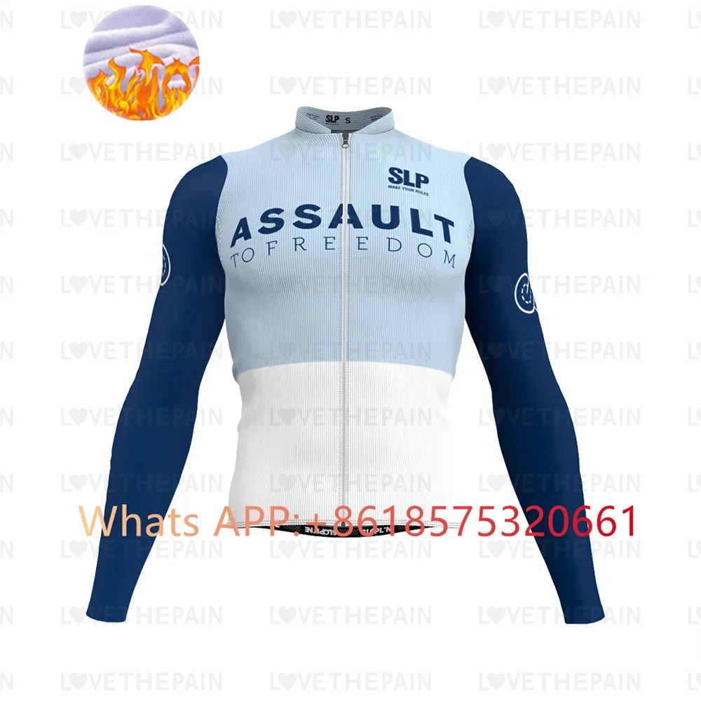 SLP Winter Long Sleeves Cycling Jersey Winter Thermal Fleece Cycling Clothing Man Bike Jersey MTB Road Bike Jacket Bicycle Shirt