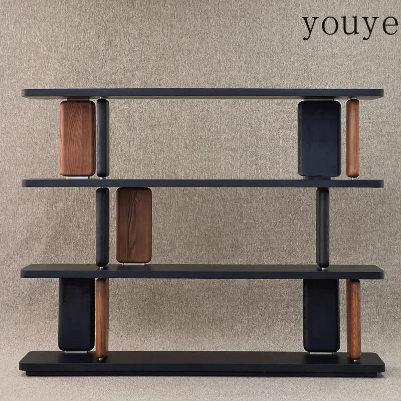 BJ Study Medieval Shelf Multi-layer Italian Solid Wood Bookshelf Floor Modern Open Bookcase Customization