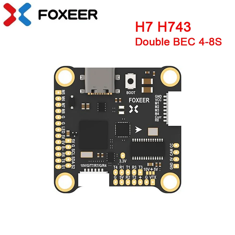 FOXEER H7 H743 / H7 mimi Flight Controller MPU6000 Dual BEC Barometer 4-8S for RC FPV Freestyle Drone X8 DIY Parts