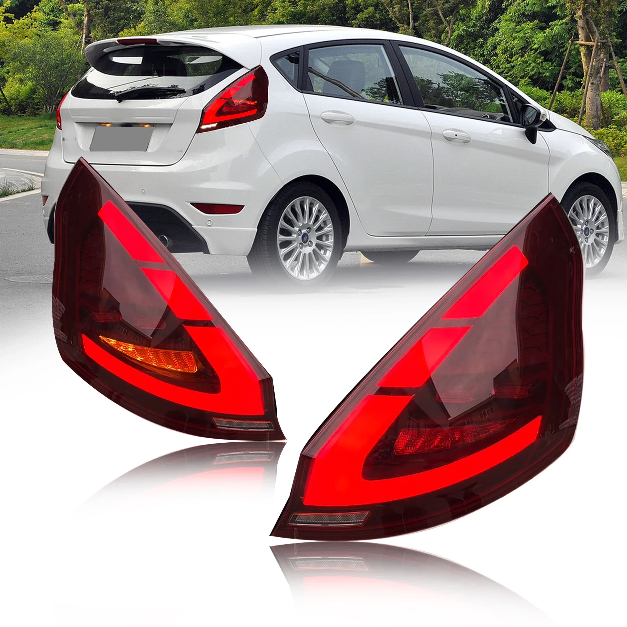 Car Taillight Assembly For Ford Fiesta 2009-2015 Brake + Reverse + Fog Light Turn Signal LED Tail Lamp