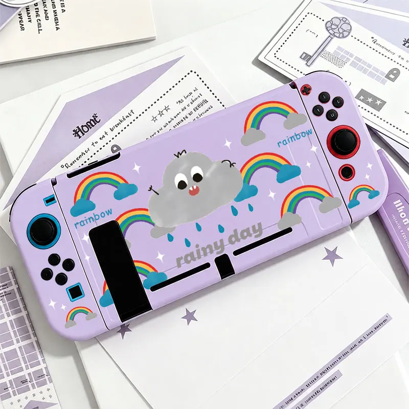 Anti-Falling Soft Shell Cover for Nintendo Switch NS Game Console Anti-Scratch Shell Protector TPU Split Protective Case