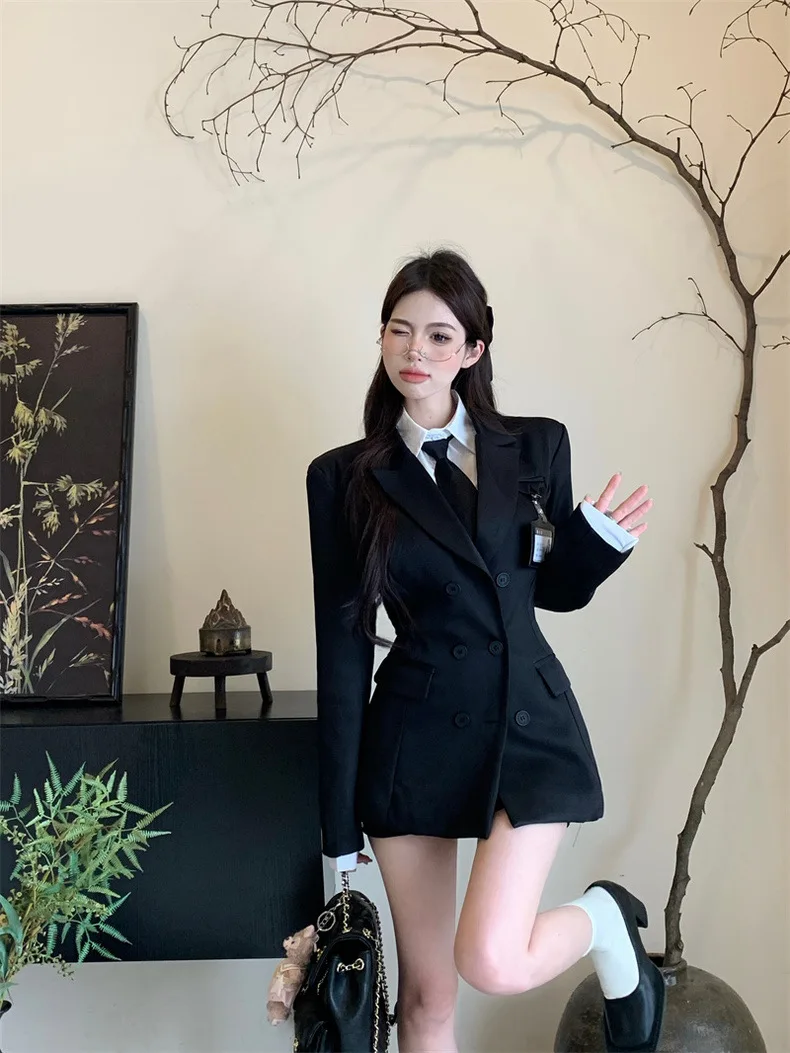

Faion Tee-Piece Suit Set Women's Slim Fit Waistcoat Skirt Ensemble Autumn Collection Polyester Fabric Ladies Set