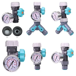 Garden Pressure Regulating Valve Hose Adapter Water Faucet Distributor with Gauge Meter Greenhouse Watering Irrigation System